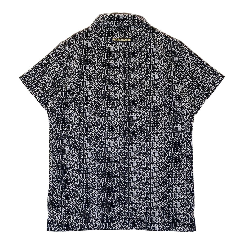 サイズ 1 PEARLY GATES パーリーゲイツ PGスマイル 半袖ポロシャツ ロゴ柄 ブラック系 240101543026 ゴルフウェア レディース ストスト