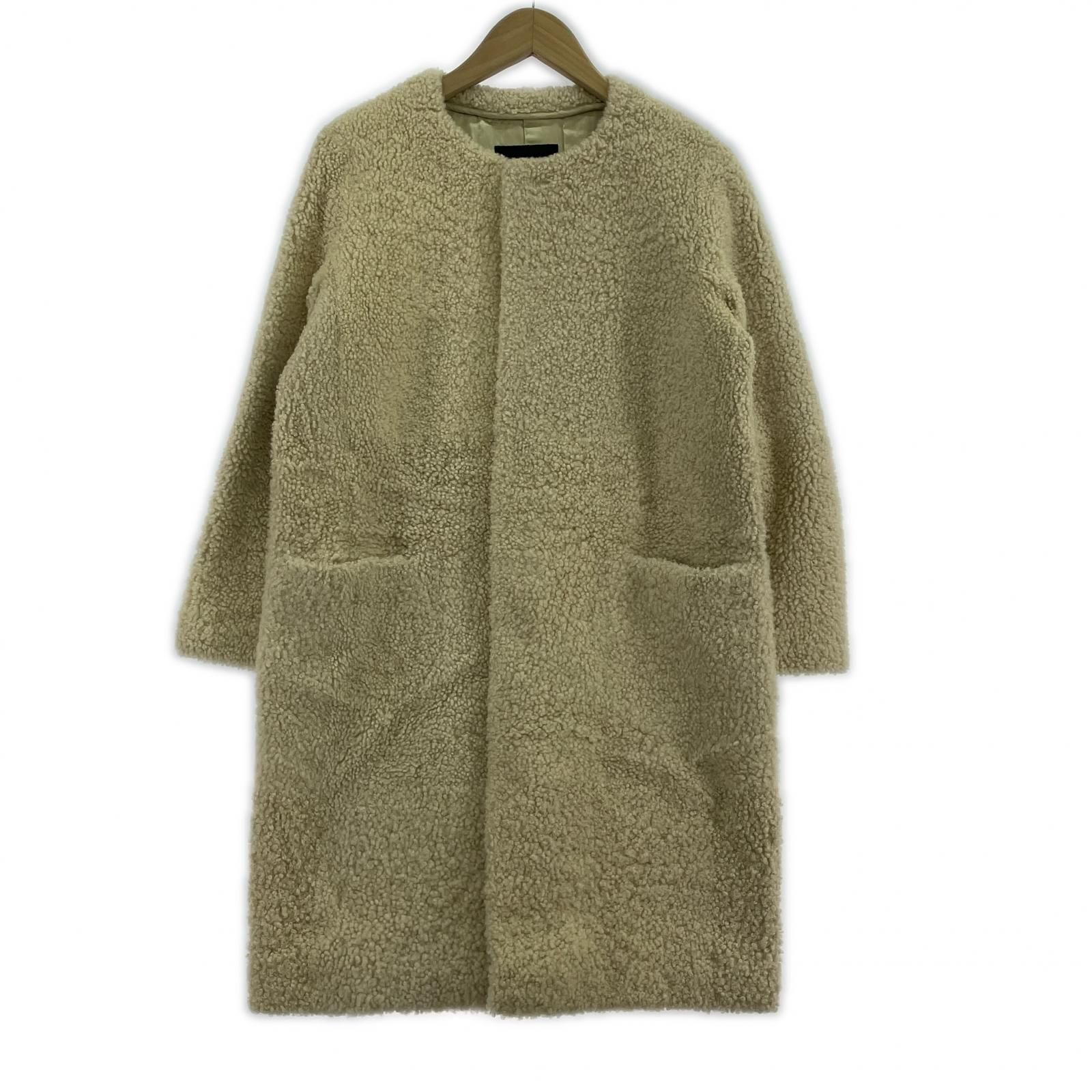 Drawer コート DRAWER ﾑｰﾄﾝｺｰﾄ ﾉｰｶﾗｰ 36 S ﾍﾞｰｼﾞｭ - メルカリ