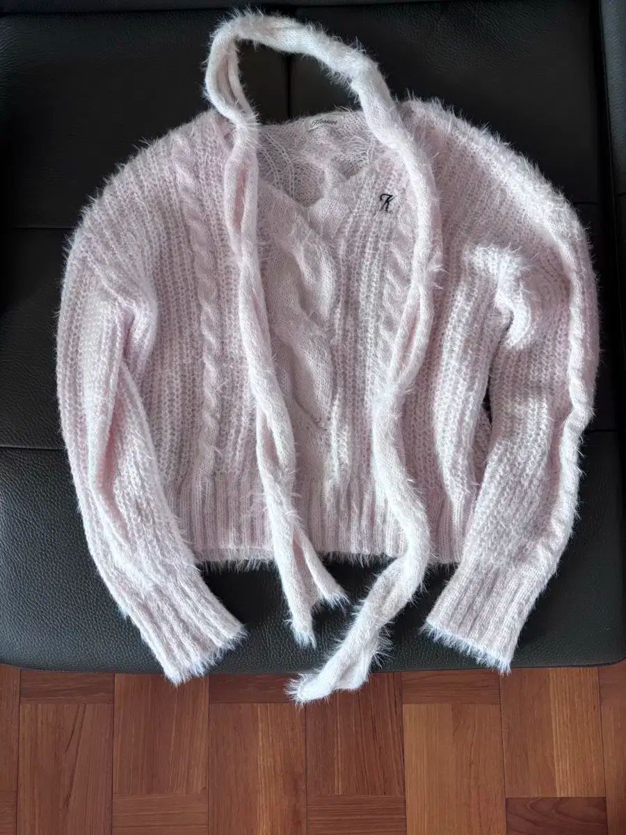 クリシー Softy cable knit - muffler Pink