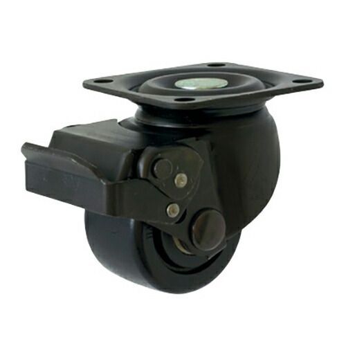 キャスター 低床式重荷重用自在 ナイロン車ストッパー付 本物