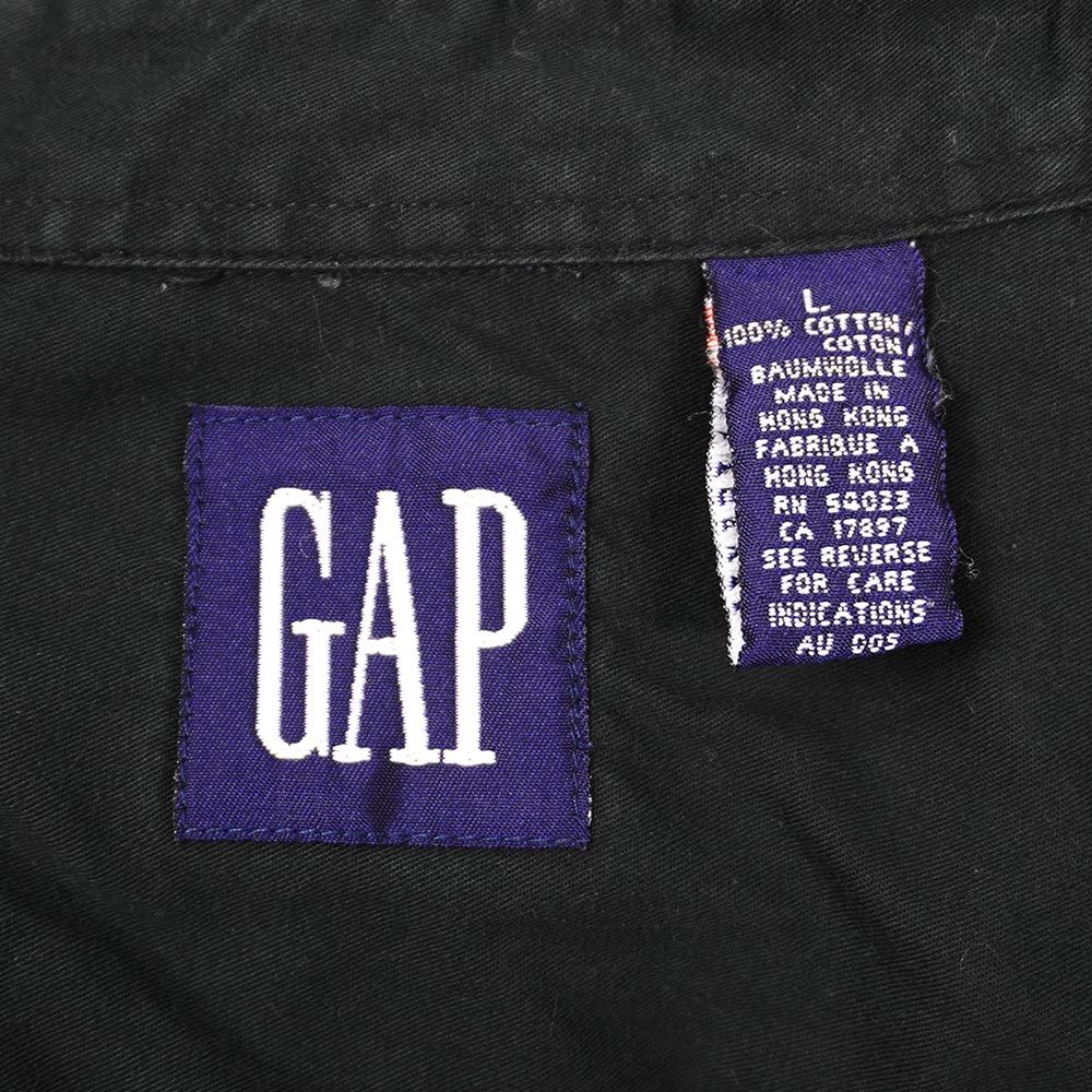 ギャップ OLD GAP 90s 90年代 ボタンダウンシャツ BD 長袖 無地 旧タグ J.CREW USA ヴィンテージ アメリカ 古着 メンズ シャツ ブラック 黒 L
