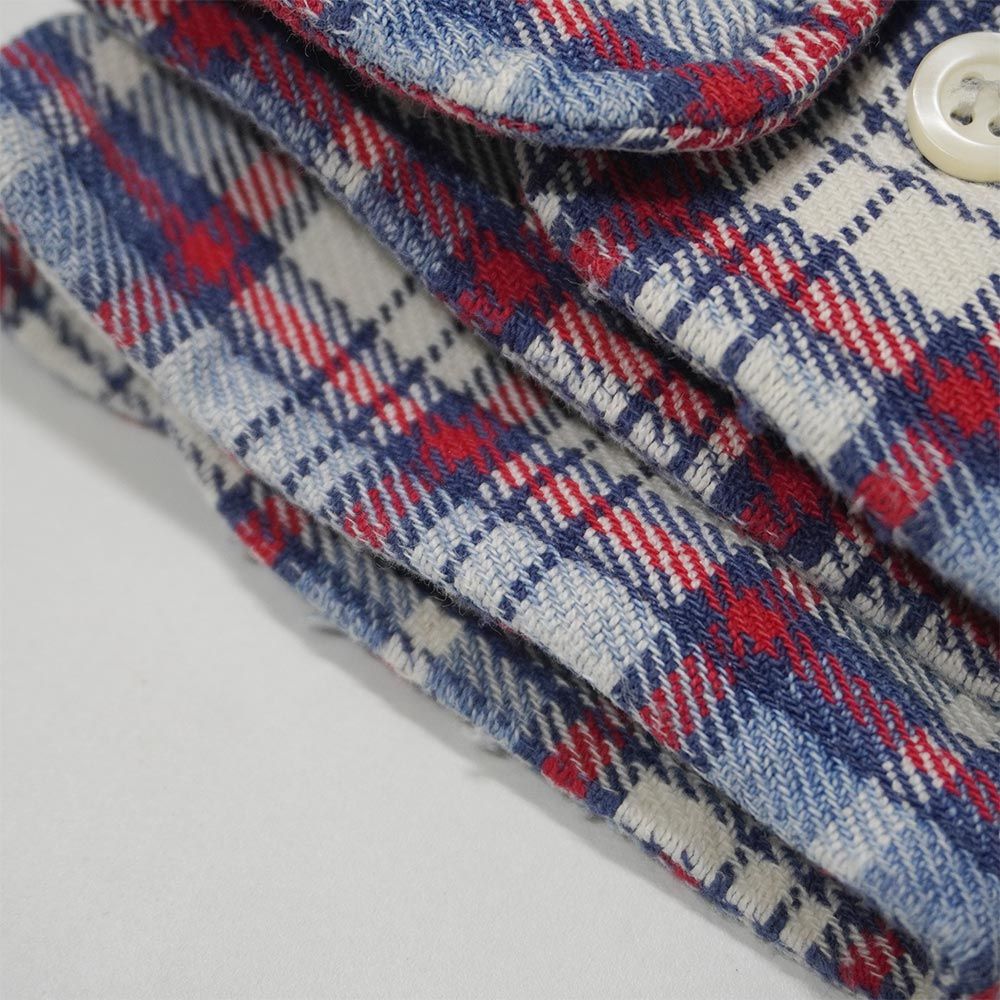 ギャップ OLD GAP 90s 90年代 ラウンド ヘビーネルシャツ フランネル ノー バンド 旧タグ USA ヴィンテージ アメリカ 古着 メンズ シャツ ブルー系 チェック柄 L WWW_KARIMZIABAT_FR