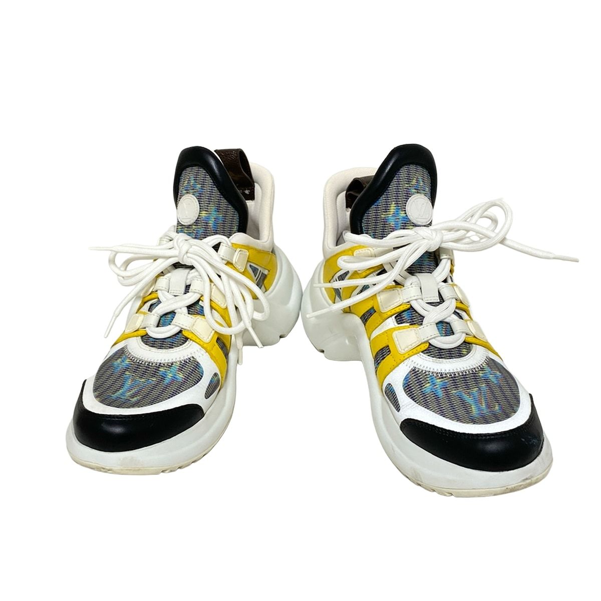 LOUIS VUITTON ルイヴィトン スニーカー 38 レディース アークライトスニーカー 白×マルチ レザー