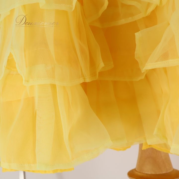 社交ダンス 衣装 ワンピース ドレス パーティ 発表会 ラテン ミニ丈 黄色 黒 レース フリル 軽い かわいい 花 ダンス ブラック系 イエロー系 おしゃれ フェミニン 楽しい フリルドレス ダンス衣装 発表会用衣装 パーティー衣装 フリル 舞台衣装