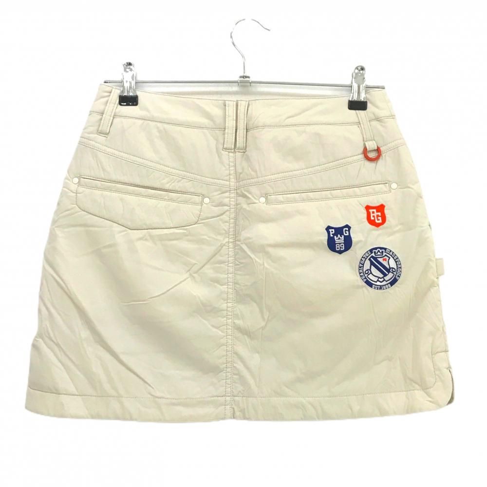 美品】パーリーゲイツ 中綿スカート ベージュ ロゴ刺しゅう レディース