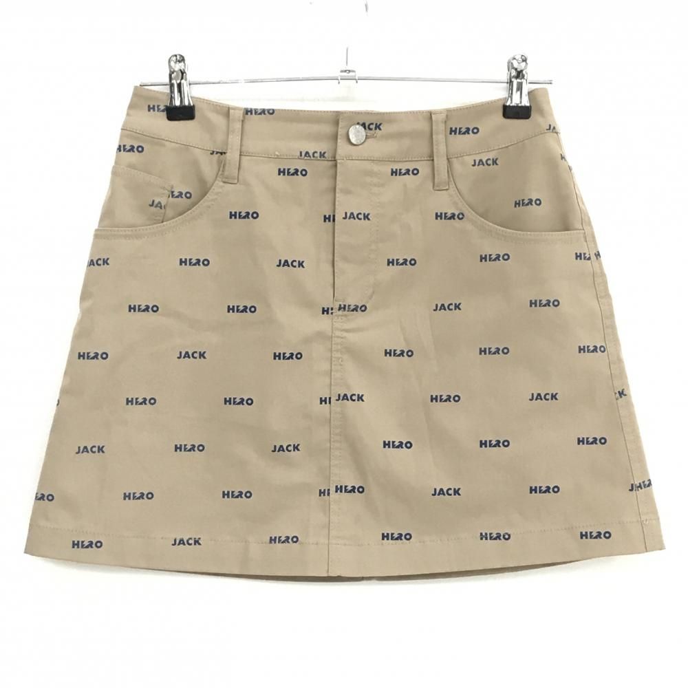 ジャックバニー スカート ベージュ×ネイビー ロゴ総柄 レディース 0(S