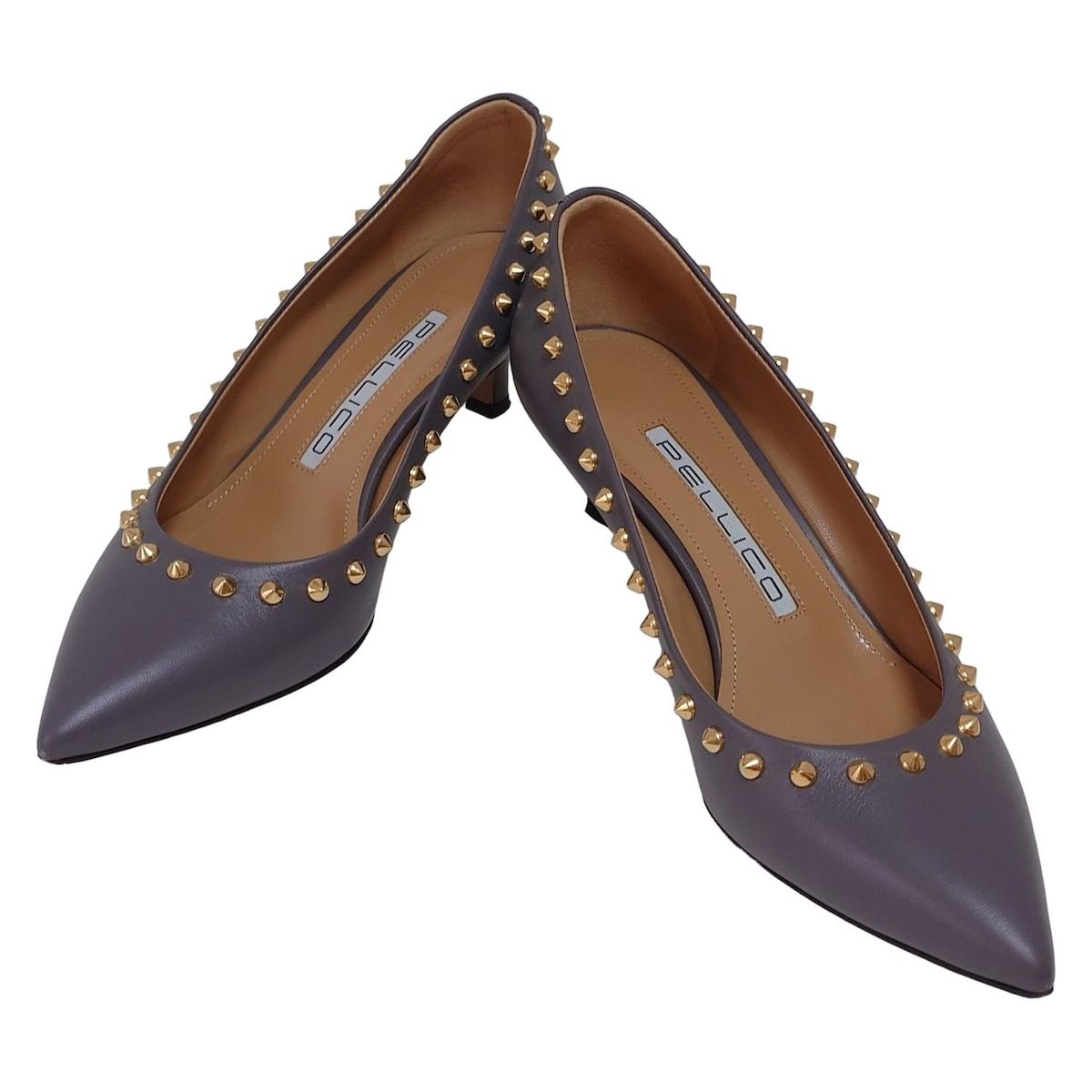 PELLICO ペリーコ パンプス 37 1|2 レディース - グレー スタッズ レザー