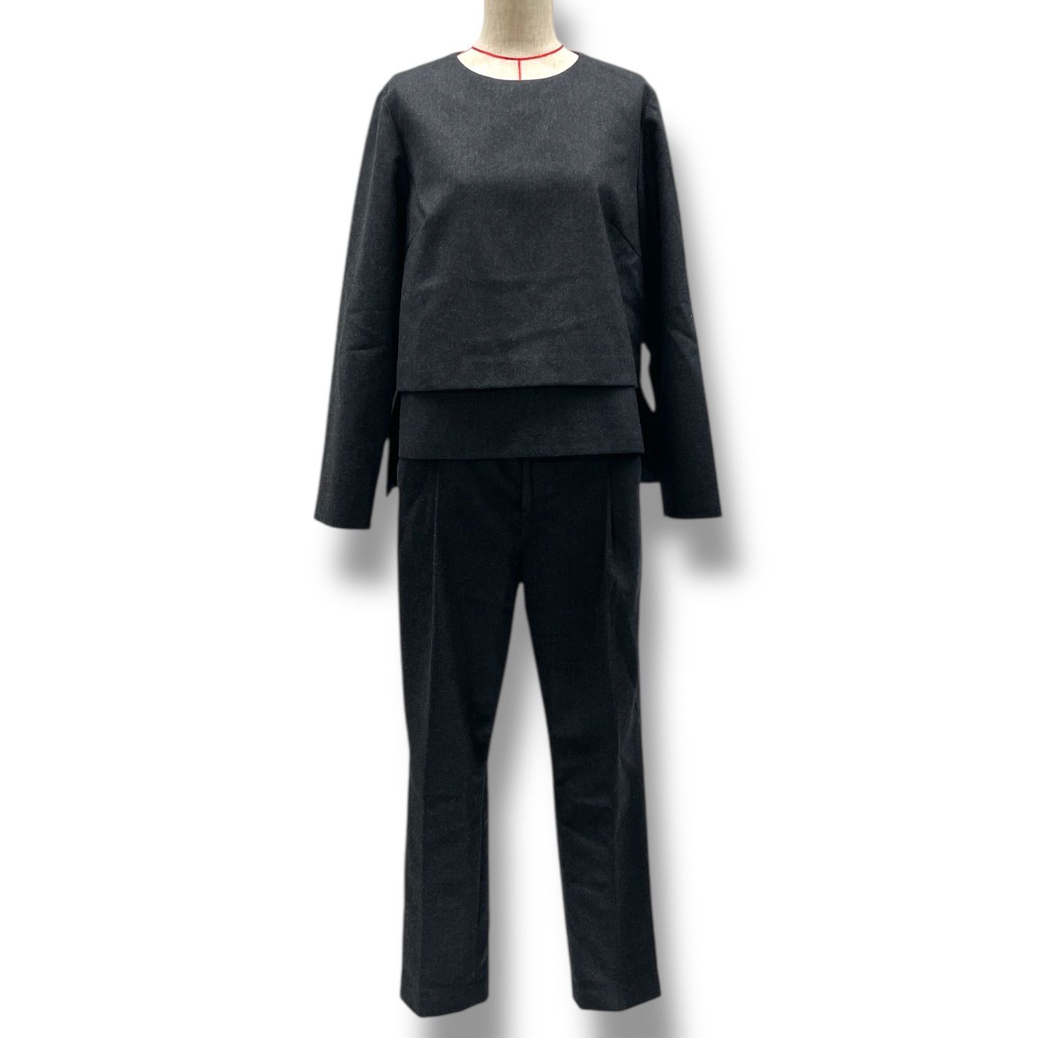 ADORE アドーア セットアップ プルオーバー パンツ テーラードパンツ 長袖 羊毛 ウール 531-6210117 531-6230117 灰色 ダークグレー 38サイズ レディース 冬 ゴーゴー古着マルイファミリー溝口店 30 No.125