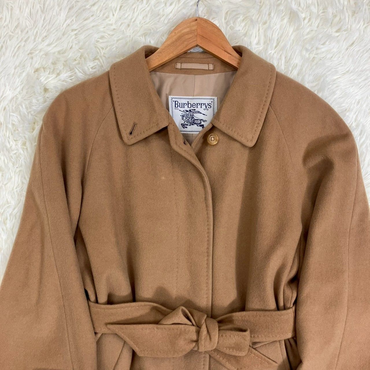 バーバリー バーバリーズ ロングコート ベルト付き 比翼 カシミヤ混