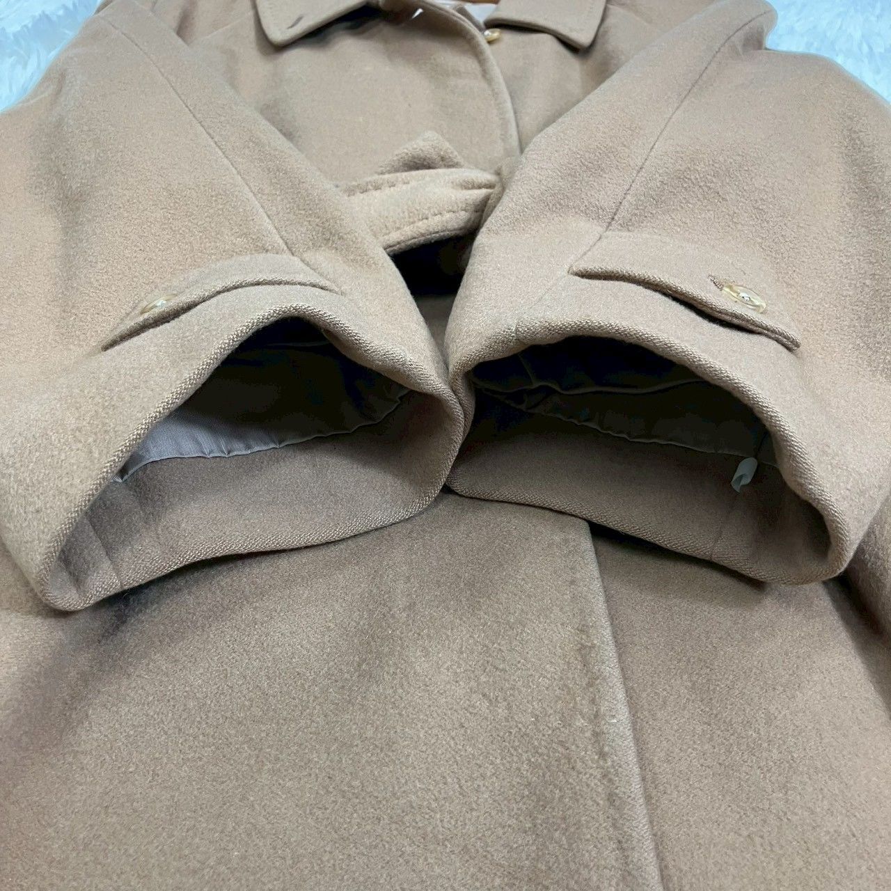 バーバリー バーバリーズ ロングコート ベルト付き 比翼 カシミヤ混