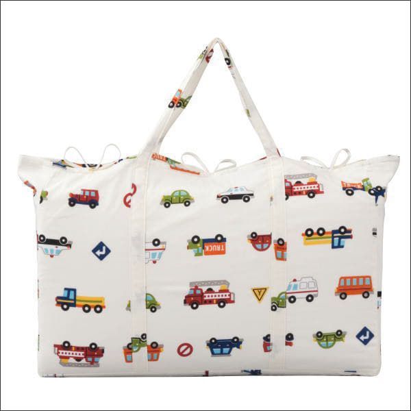 保育園用 ベビー布団 セット フジキ くるまパーク ベビー用お昼寝布団7点セット 携帯用バッグ付き ダブルガーゼ ホワイト