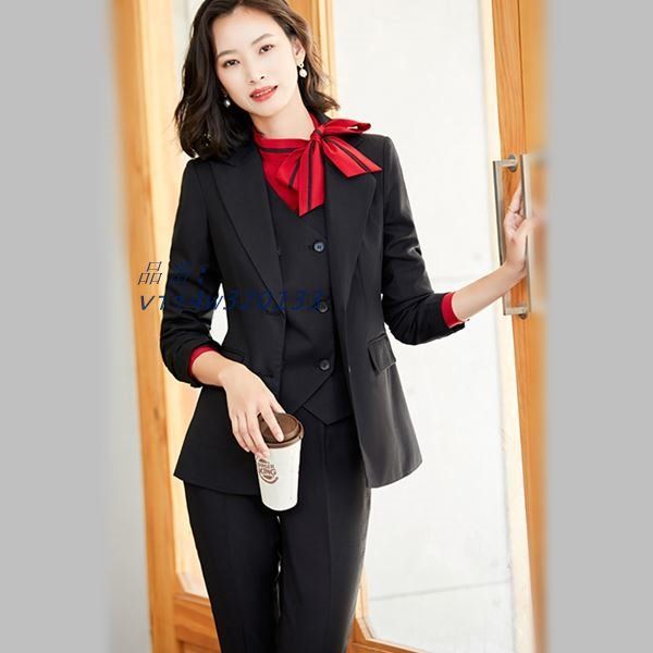 新作【激安通販】 スーツ OL ビジネス 卒業式 入学式 スタイリッシュ ジャケット＆パンツ＆スカートのレディーススーツ3点セット サイズ 2L SM 3L L vii4w320133 確実性のある