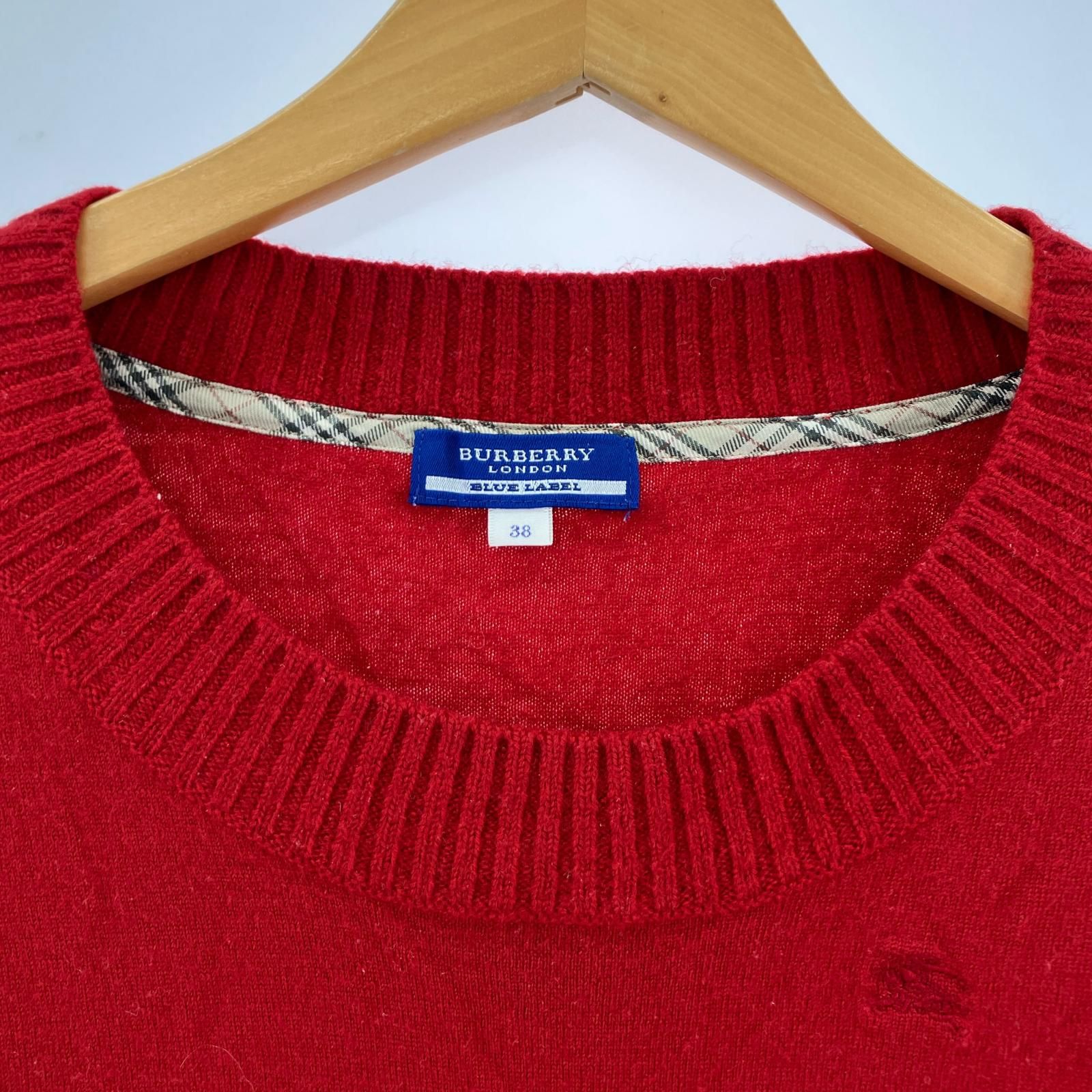 BURBERRY BLUE LABEL バーバリーブルーレーベルニット size38/レッド