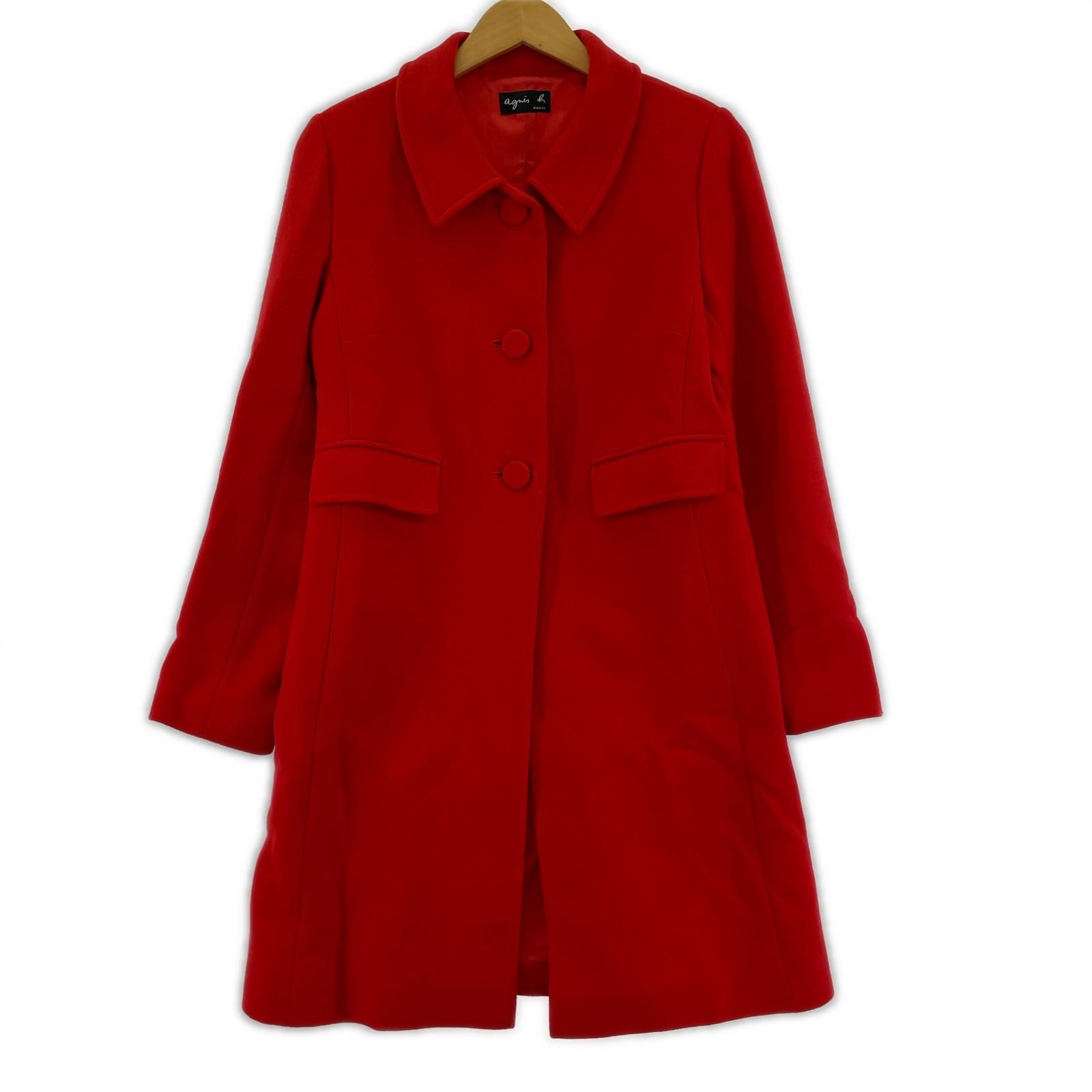 agnes b. アニエスベーコート size36/レッド - メルカリ