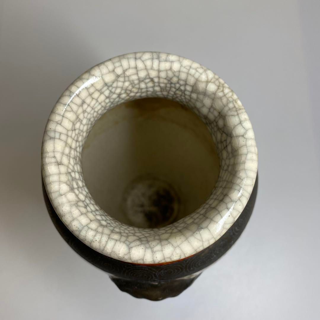 中国清時代 色絵武者絵花瓶 木箱付 高さ23㎝ 東Y7-0121② - メルカリ