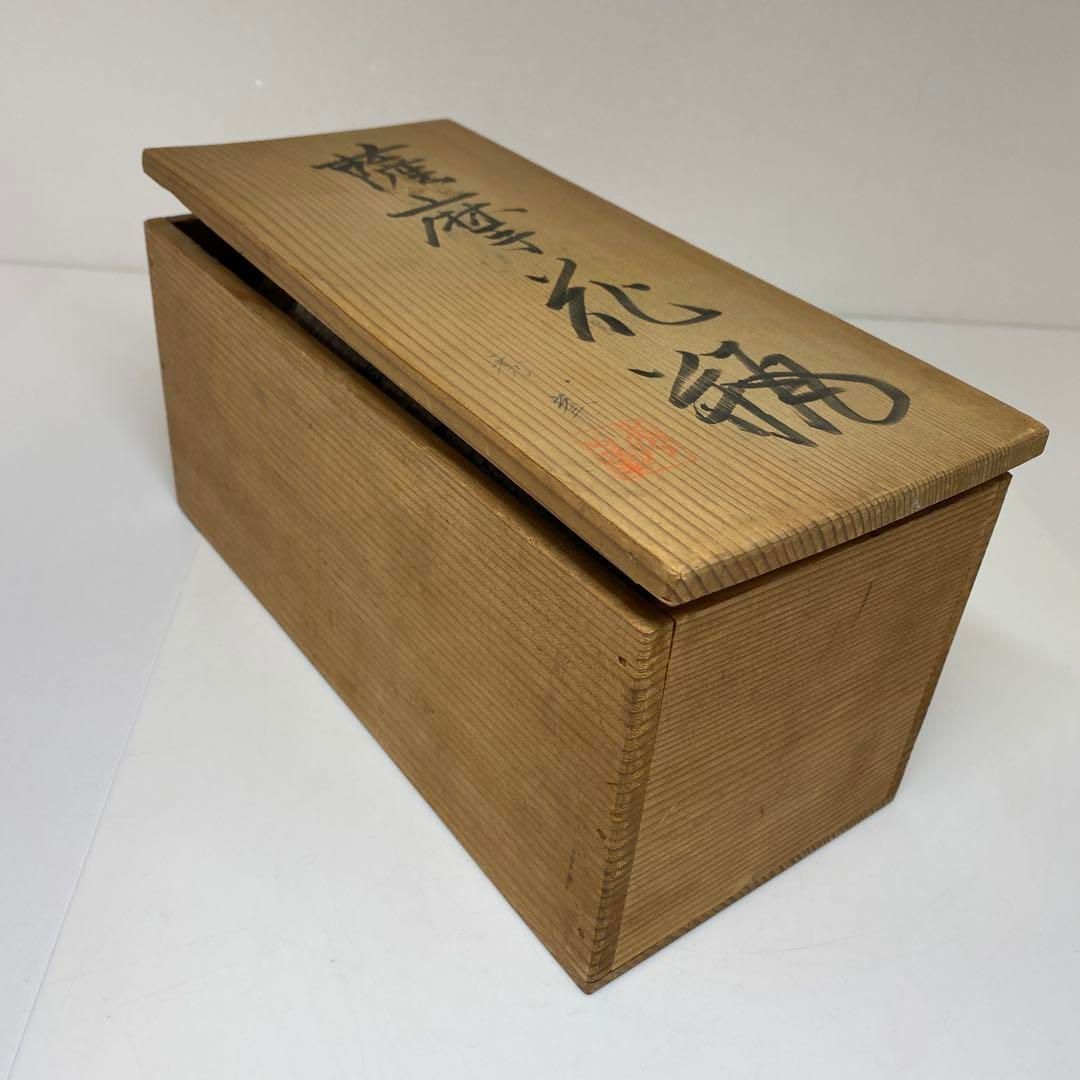 中国清時代 色絵武者絵花瓶 木箱付 高さ23㎝ 東Y7-