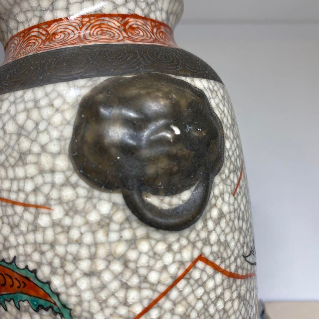 中国清時代 色絵武者絵花瓶 木箱付 高さ23㎝ 東Y7-0121② - メルカリ