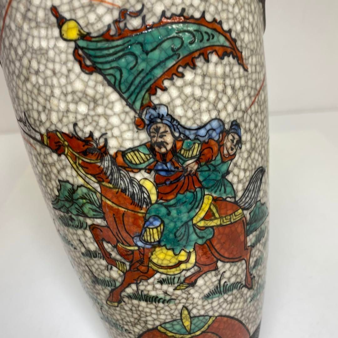 中国清時代　色絵武者絵花瓶　木箱付　高さ23㎝　東Y7-0121② 中国清時代 色絵武者絵花瓶 木箱付 高さ23㎝ 東Y7-0121② - メルカリ