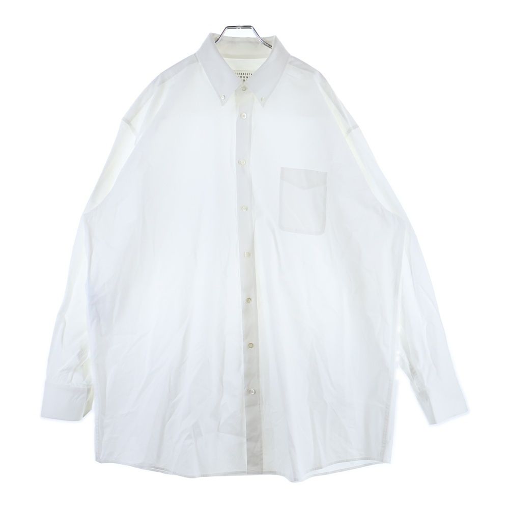 MAISON MARTIN MARGIELA 10 (メゾンマルタンマルジェラ) 19AW オーバーサイズ ボタンダウン 長袖シャツ ホワイト S50DL0387 S49616