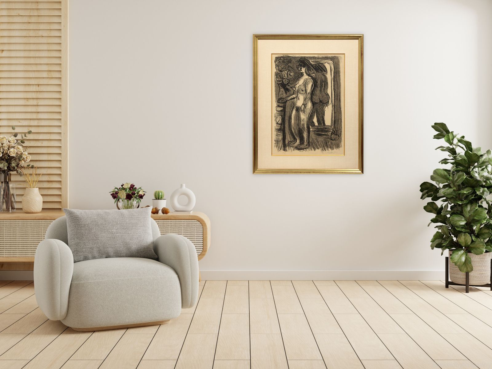 梅原龍三郎 立つ裸婦 リトグラフ 版画 絵画