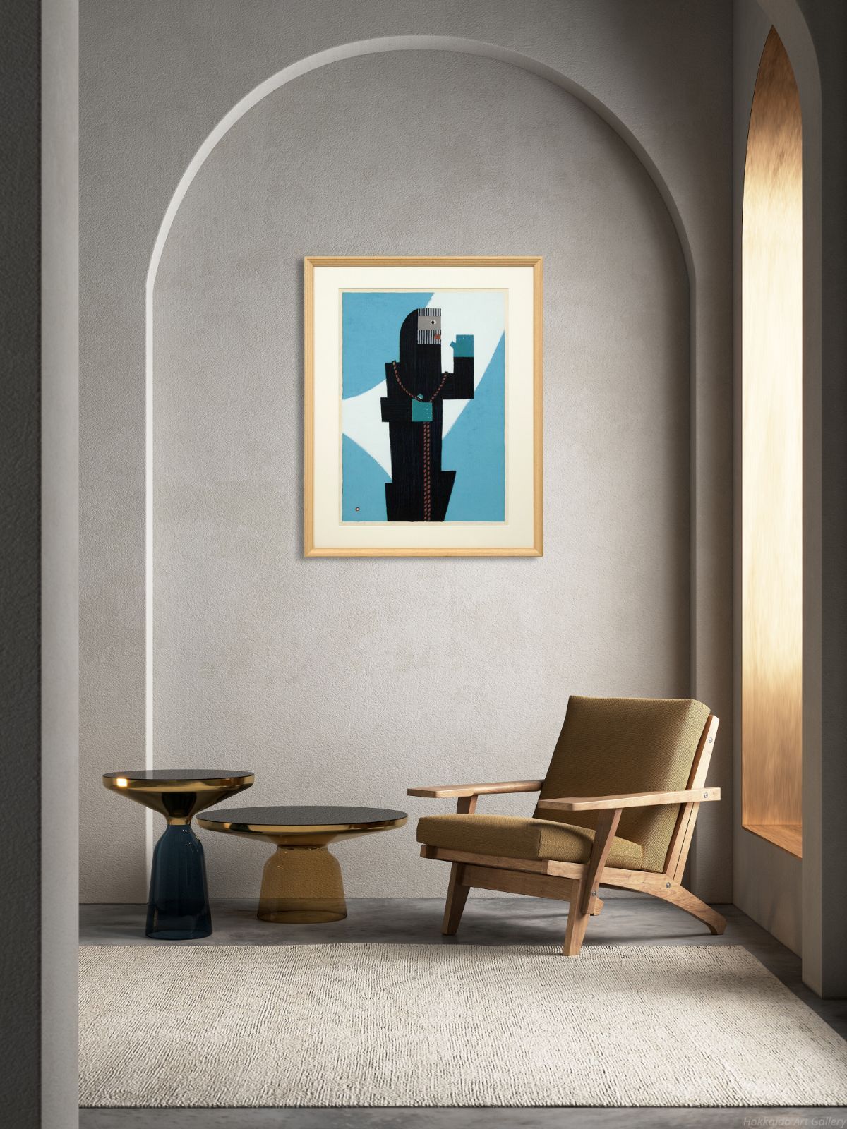 畦地梅太郎 ふりかえる男 木版画 絵画