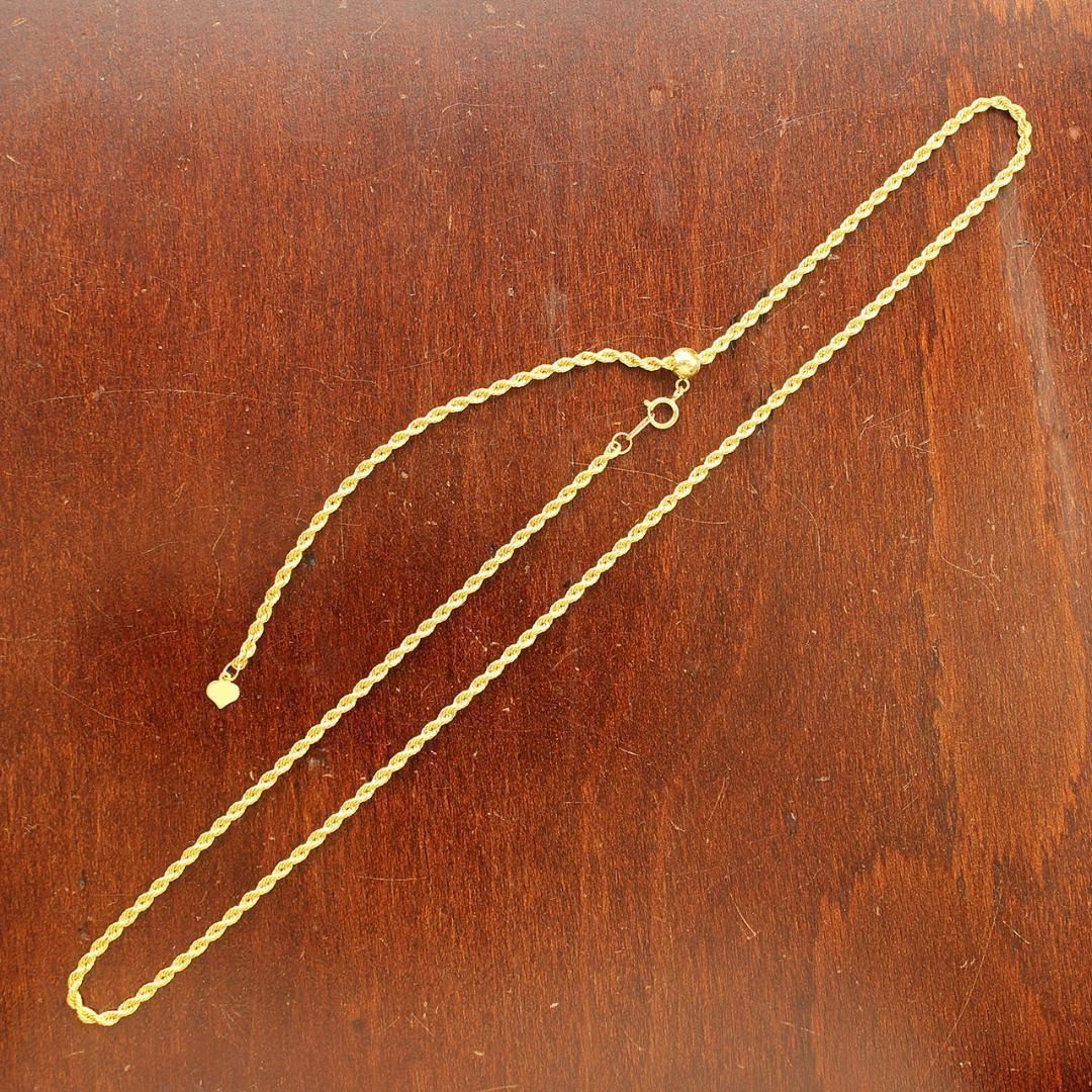 2mm 50cm K18 ロープ ネックレス フリーアジャスター 18金 - メルカリ