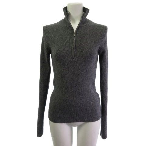 トゥデイフル TODAYFUL Halfzip Rib Knit ハーフジップ リブ ニット グレー F