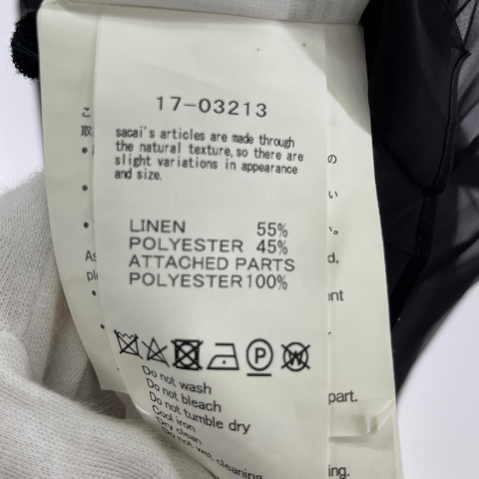 Sacai サカイ プリーツレースカットソー size 2 ブラック