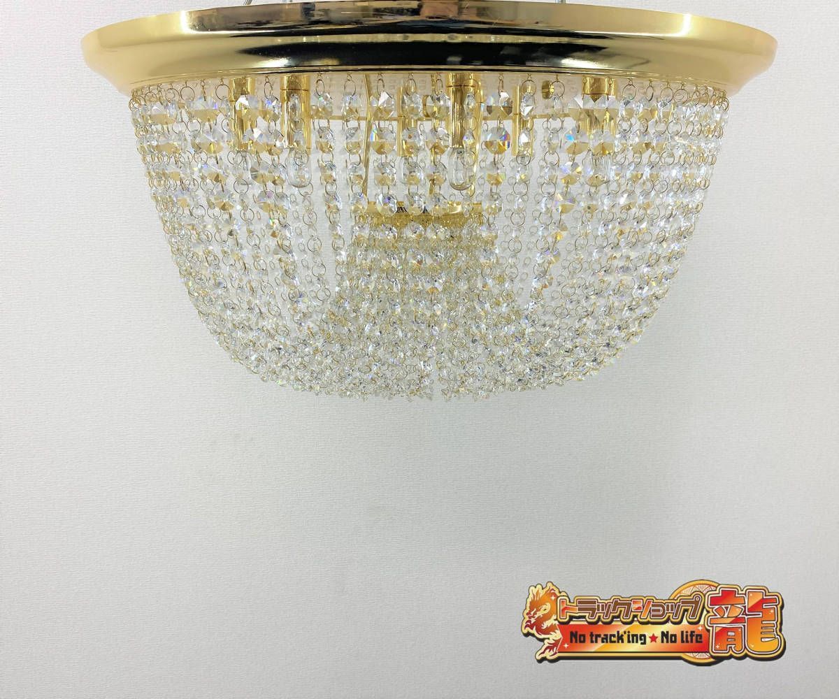 フルゴールドメッキクリスタルビーズ ステンレス製真空金メッキリング