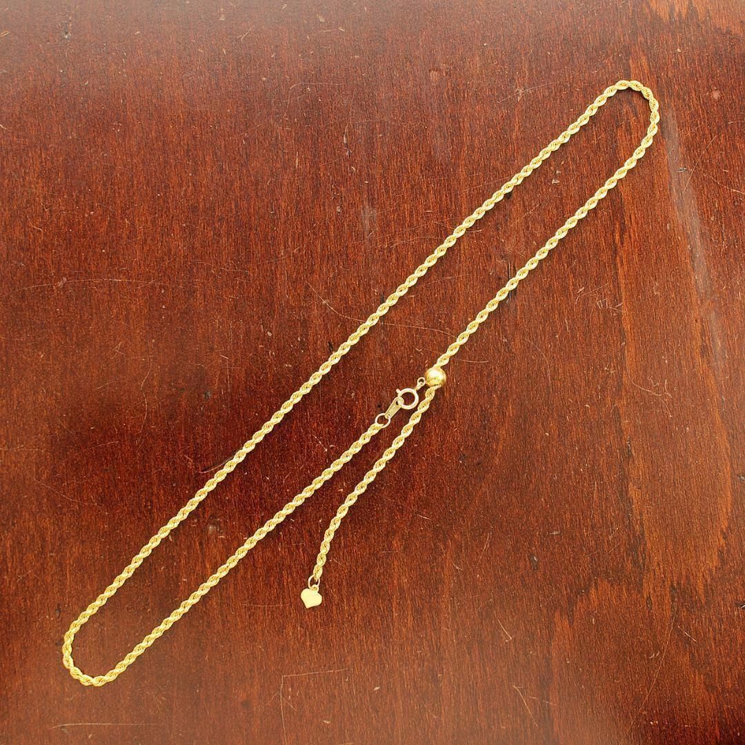 2mm 45cm K18 ロープネックレス フリーアジャスター - メルカリ