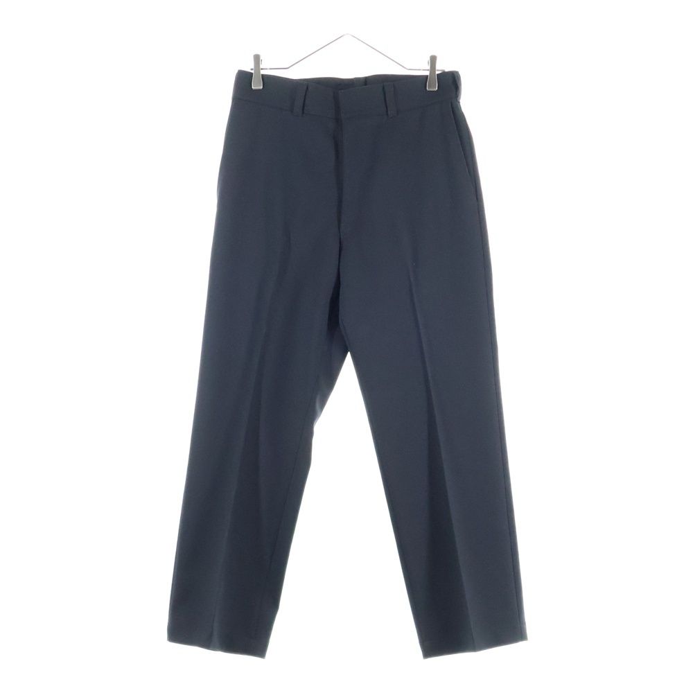 NO BRAND ノーブランド double ダブル polyester pants ポリエステル センタープレス スラックスパンツ ブラック