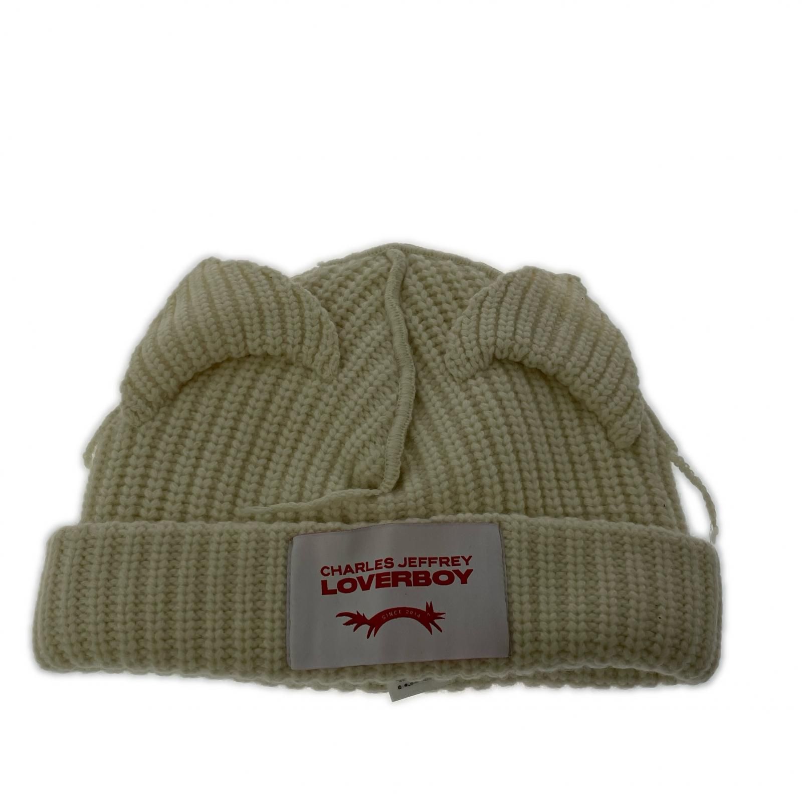 Charles Jeffrey Loverboy チャールズ ジェフリー ラバーボーイ 猫耳ニットキャップ|アイボリー