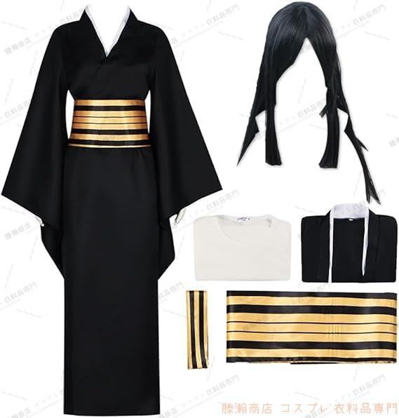 猗窩座 服 Hakuji 悲鳴嶼行冥 コスプレ ウィッグ付き 岩柱 あかざ 衣装 大人用 仮装 文化祭 イベント コスチューム ステージ服