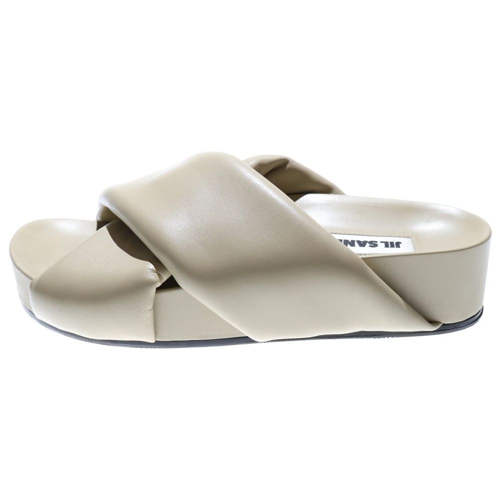 JIL SANDER ジルサンダー シアリング スライド サンダル アイボリー レザー 靴