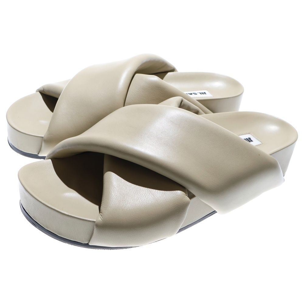 JIL SANDER ジルサンダー シアリング スライド サンダル アイボリー レザー 靴