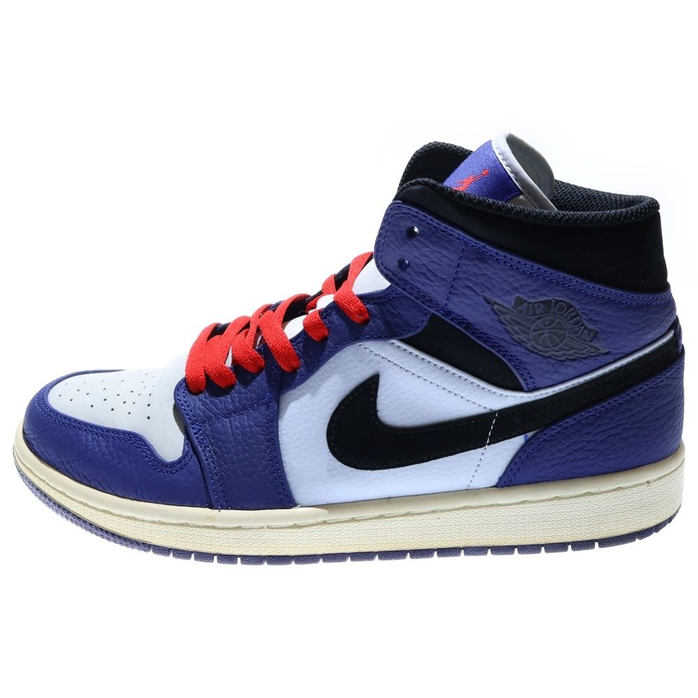 NIKE ナイキ AIR JORDAN 1 MID DEEP  エアジョーダン1 ディープ ロイヤル ミッドカットスニーカー ネイビー US10/28cm 852542-400 NIKE (ナイキ) AIR JORDAN 1 MID DEEP ROYAL エアジョーダン1 ディープ