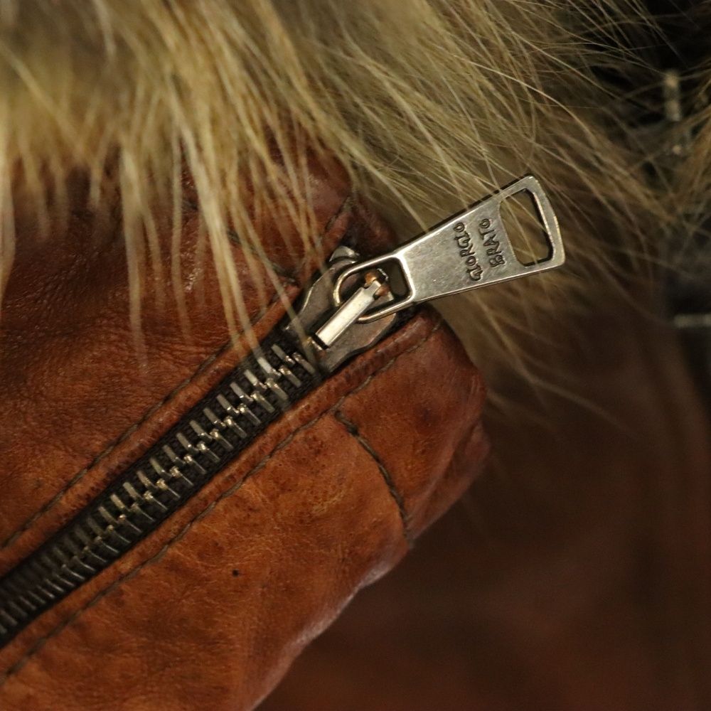 ジョルジオ・ブラッド レザージャケット ファー GIORGIO BRATO (ジョルジオブラット) ファー付きジップアップ