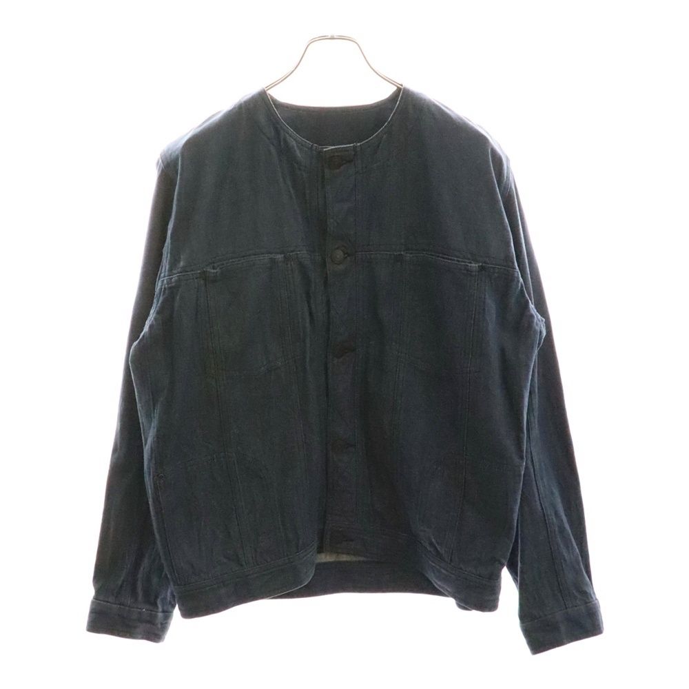 YANTOR ヤントル ノーカラー フロントポケット デニムジャケット ワイドデニムパンツ セットアップ インディゴ Y153BL01 Y153PT06 YANTOR (ヤントル) ノーカラー フロントポケット デニムジャケット