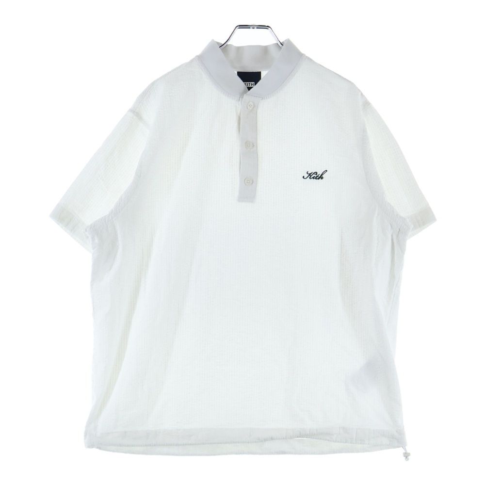 KITH キス 23SS シアサッカー ヘンリーネック半袖ポロシャツ