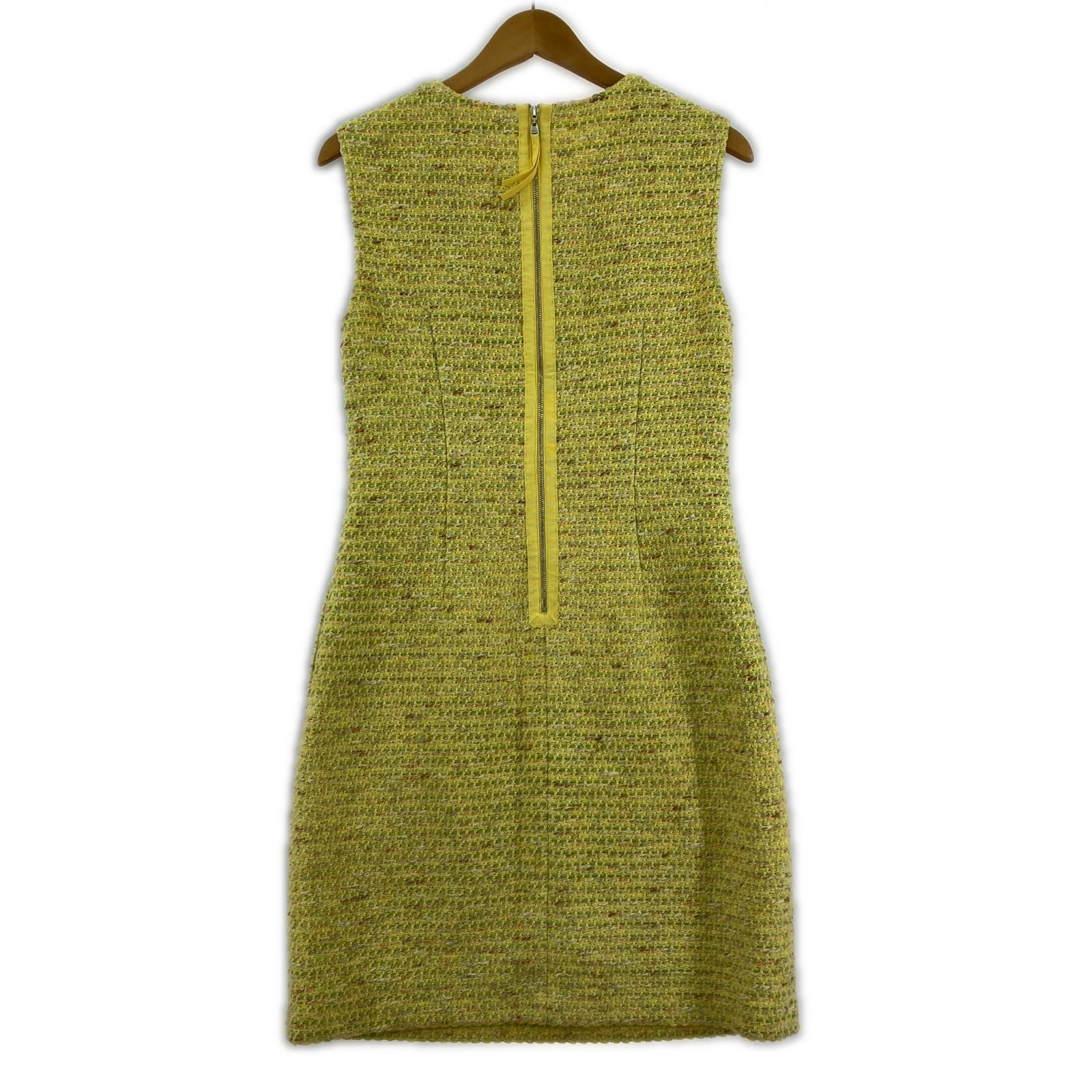 FOXEY フォクシー ノースリーブ ツイードワンピース size40/イエロー系