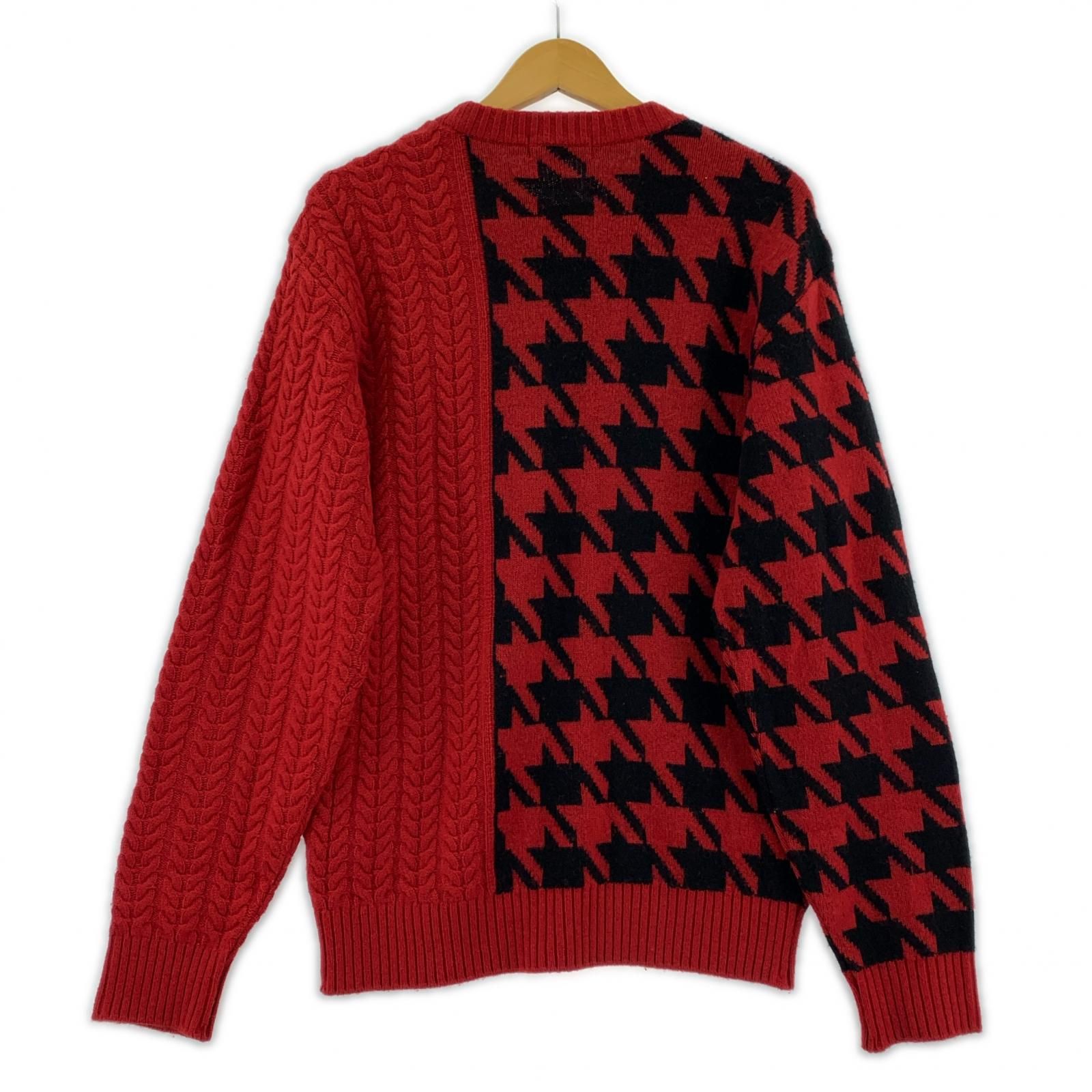 DANCE WITH DRAGON ダンスウィズドラゴン 千鳥柄 ケーブル切替 クルー