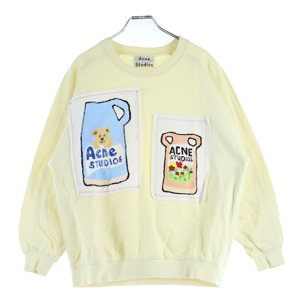 Acne Studios アクネ ストゥディオズ Sweatshirt パッチ クルーネックスウェットトレーナー イエロー FN-WN-SWEA000059