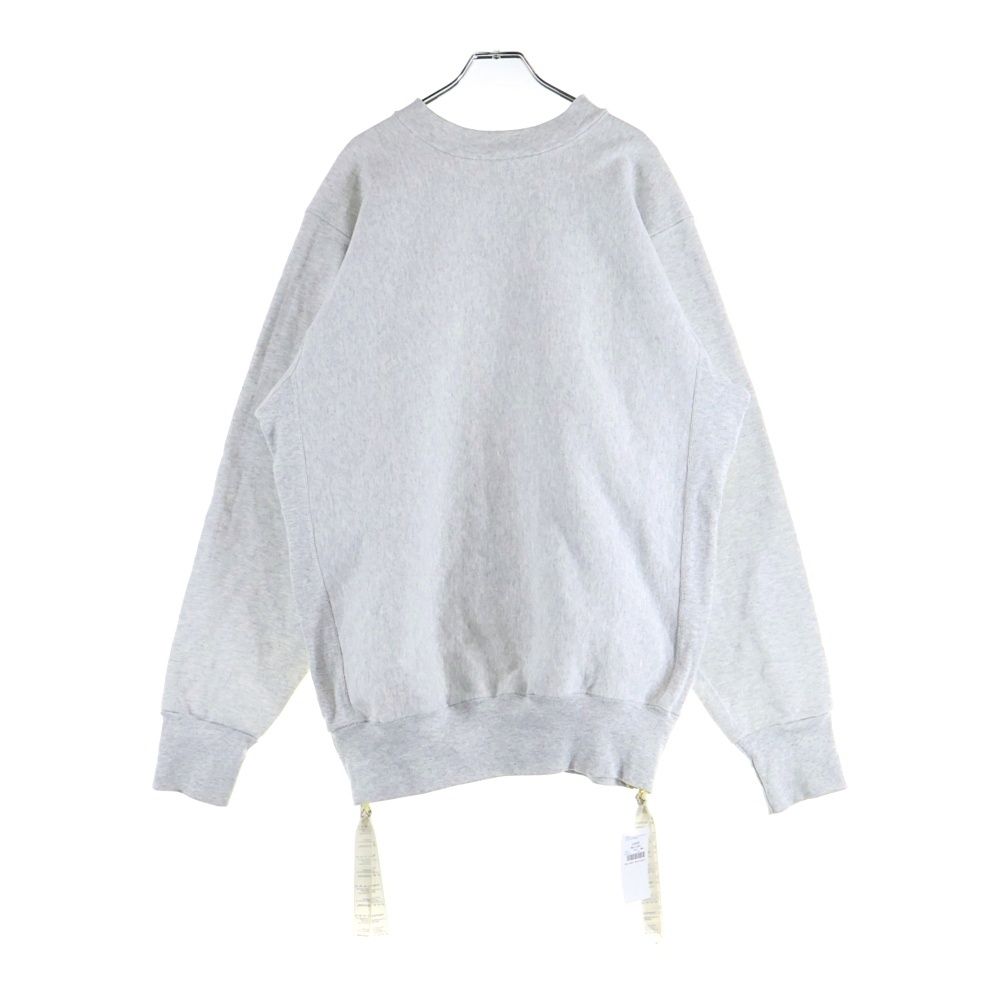 DIGAWEL ディガウェル サイドジッパー加工 クルーネックスウェットトレーナー グレー DWVB062