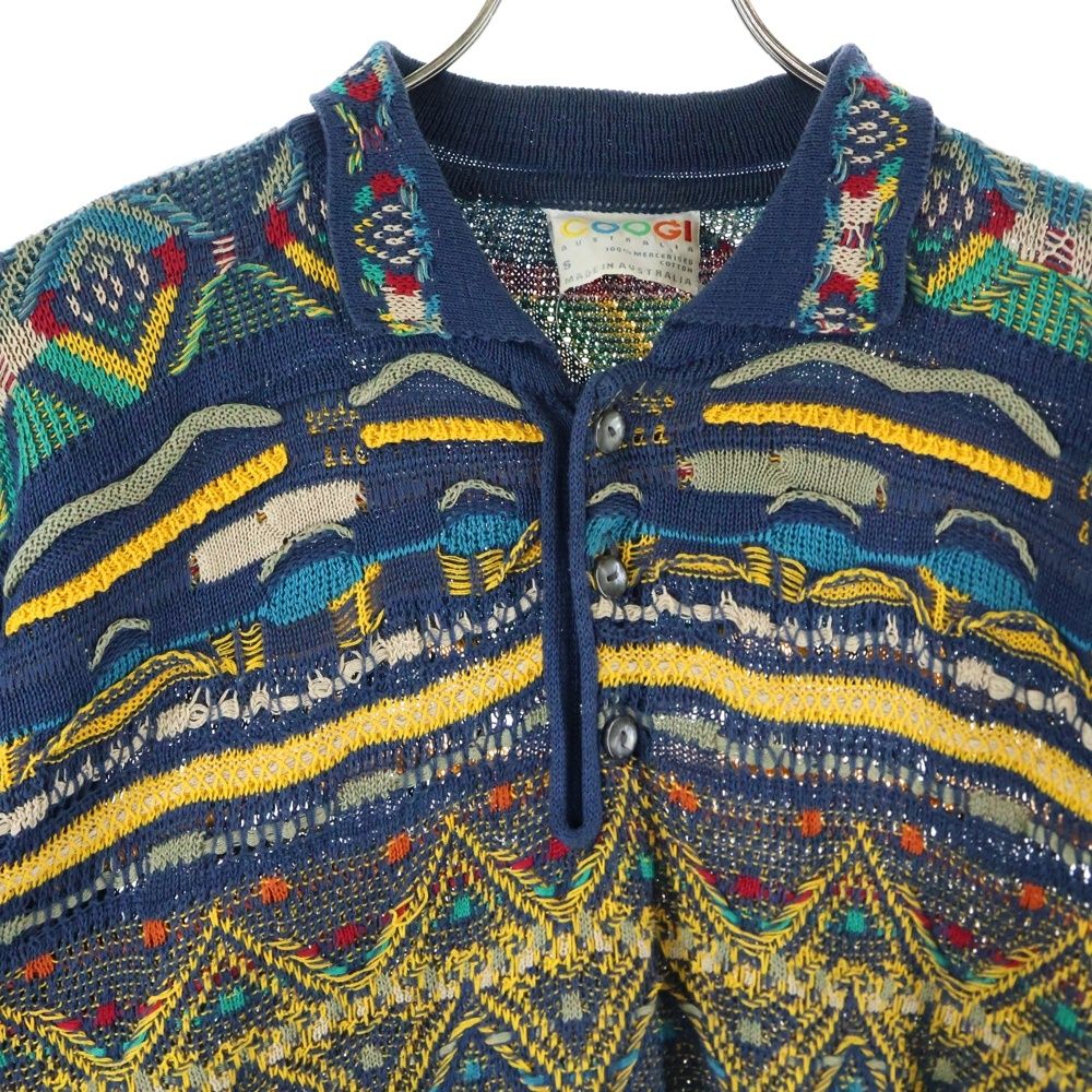 ロングスリーブ ニットポロシャツ