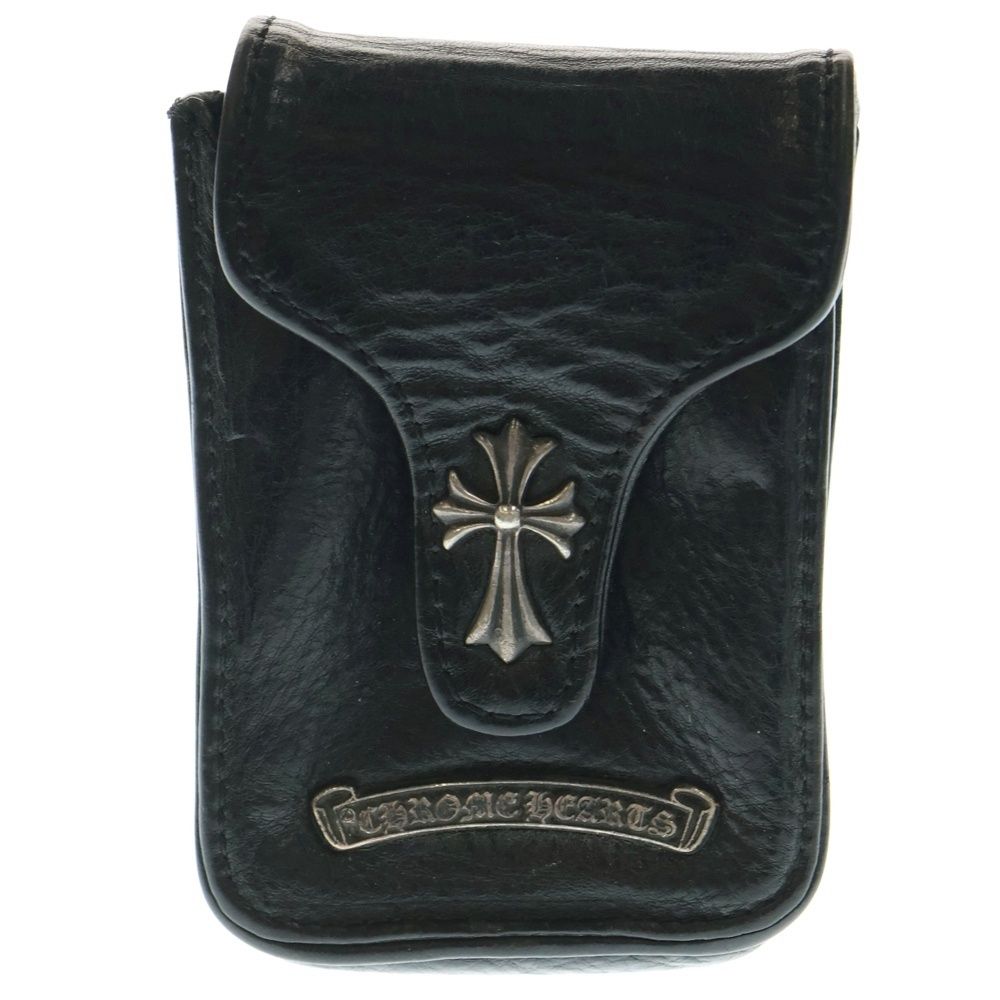 CHROME HEARTS クロムハーツ スモールCHクロス クロスボタン レザーシガレットケース