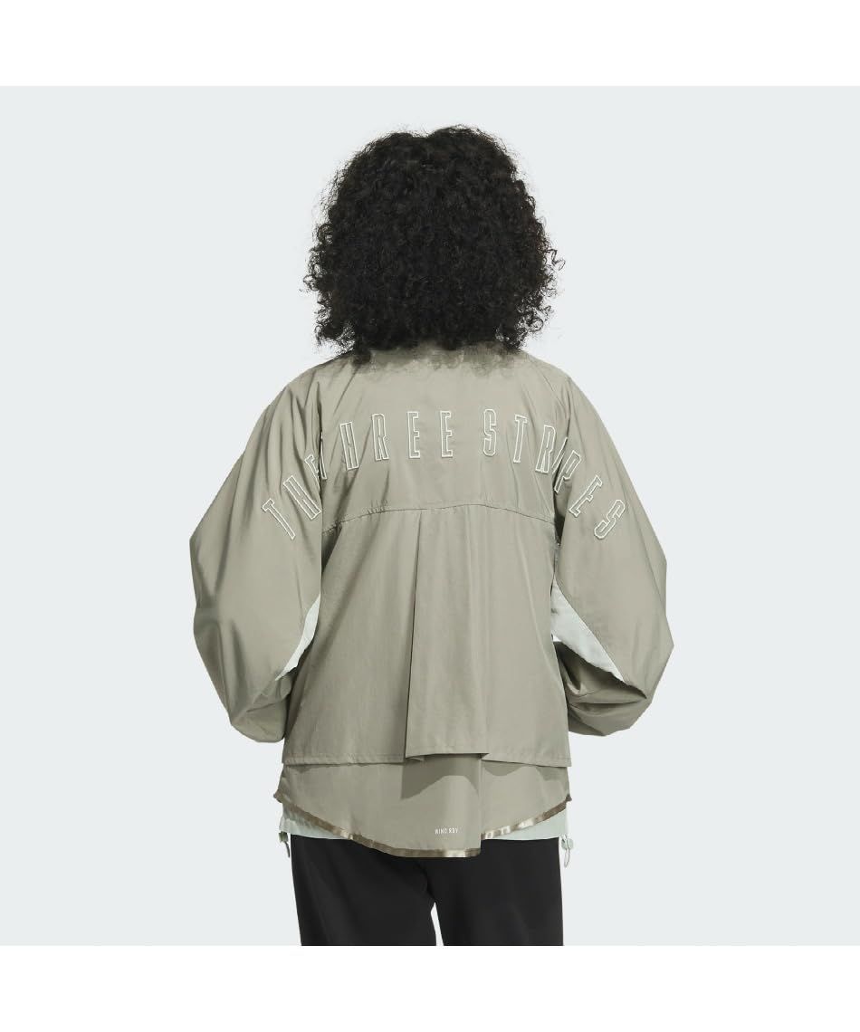 アディダス ジャージトップ ワーディング ルーズフィット ウーブンジャケット JSY16 レディース シルバーペブル IM8733 L シルバーペブル IM8733 L