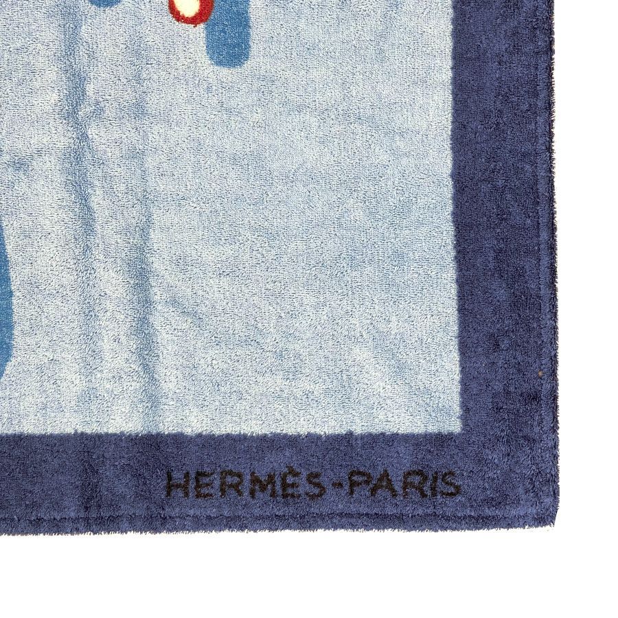 HERMES エルメス ビーチ バス タオル 大判 シュキュラン シュルタン マリン ブルー ネイビー オレンジ ブラウン 青 馬 ホース アイス キャンディー H103443Ｍ02 SKLAD-KIRPICHA_RU