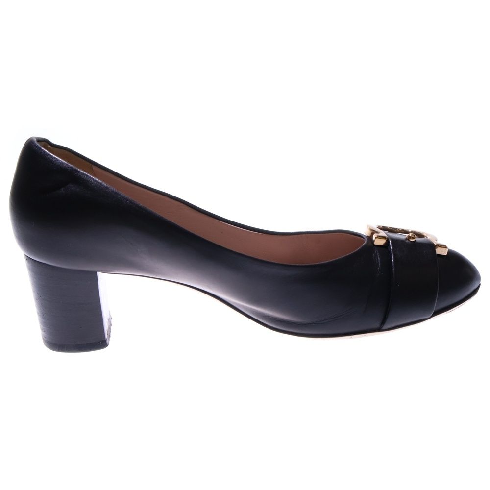  FERRAGAMO フェラガモ ガンチーニ バックル ベルトデザイン ヒール パンプス シューズ ゴールド金具 ブラック レディース ハイヒール パンプス パンプス