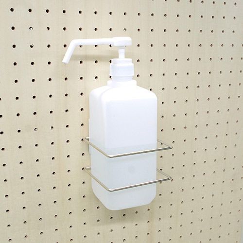 メーカー直送 有孔ボード ボトルホルダー スクエア100角 P25 10個 まとめ買い徳用 ペグ ペグボード PEG 孔あきボード 孔板 穴板 穴開 除菌