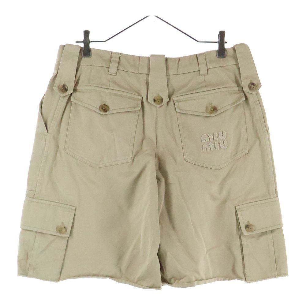 miumiu ミュウミュウ ロゴ チノ バミューダ コットンパンツMP 1648 1 UPX F 0065